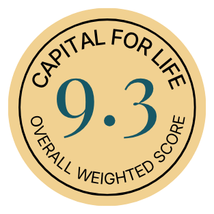 Capital for Life overall weighted score 9.3